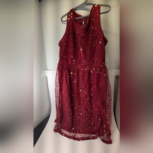 NWT Wonder Nation Red Dress with Gold Sequin Accents